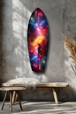 Décoration murale en verre trempé Safrane Space - Noir et jaune