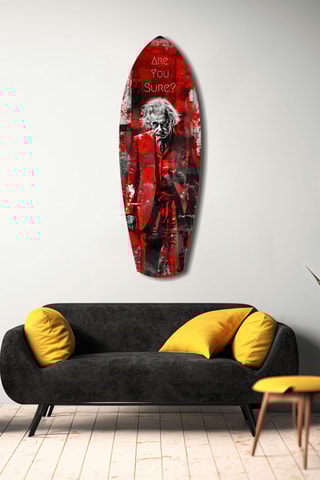 Décoration murale en verre trempé Are You Sure - Rouge et gris