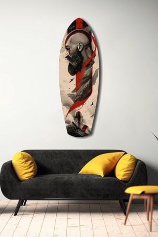 Décoration murale en verre trempé Kratos - Rouge et blanc