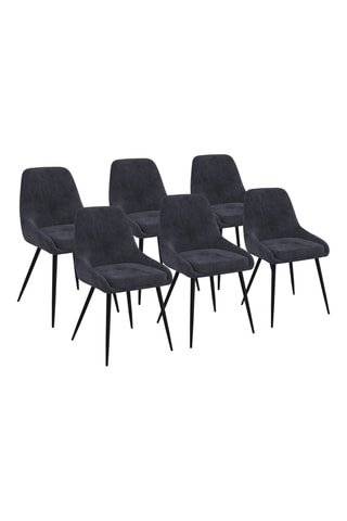 6 chaises Olivia - Gris et noir