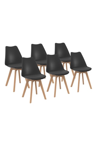 6 chaises Nordia - Naturel et noir