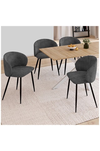 4 chaises Léona - Gris foncé