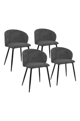 4 chaises Léona - Gris foncé