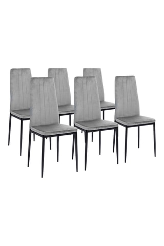 6 chaises Jade - 39 x 96 x 41,5 cm - Revêtement en velours