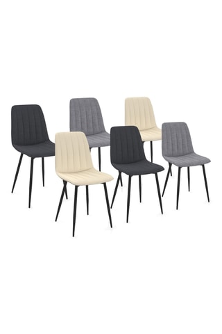 6 chaises Fiona - Beige et gris