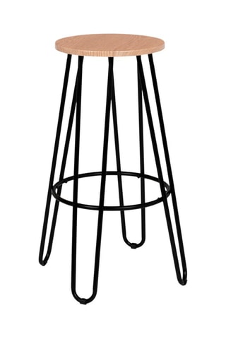 4 tabourets Missouri - Imitation bois et noir