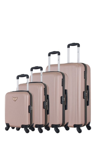 Set de 4 valises Agata - Doré rose - 46/55/65/75 cm - Doré rose
