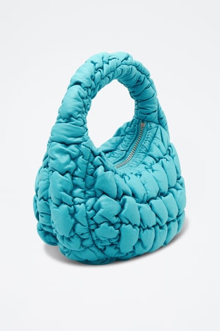 Mala em couro de carneiro - Turquesa