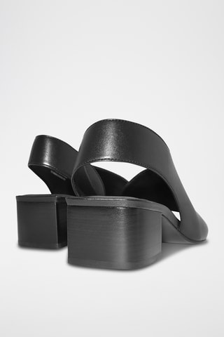 Sandálias de salto em couro - Preto