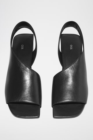 Sandálias de salto em couro - Preto