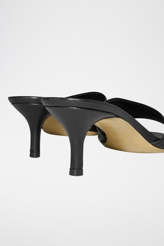 Mules de salto em couro - Preto