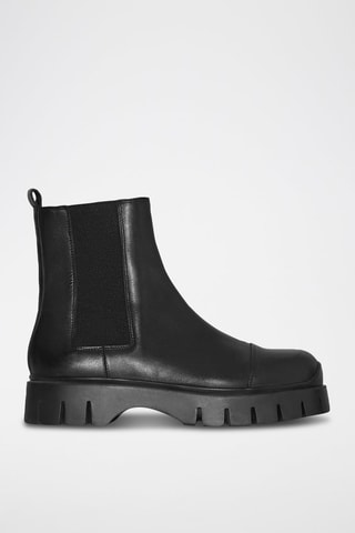 Botins Chelsea de couro - Preto  - COS
