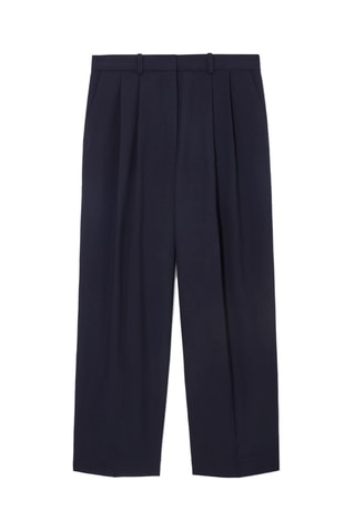 Calças em lã - Azul-marinho