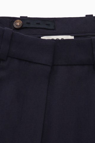 Calças em lã - Azul-marinho