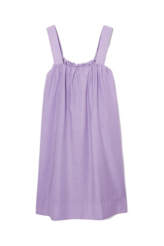 Vestido estilo patinadora em linho - Lilás