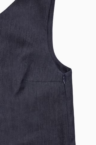 Vestido assimétrico - Azul-escuro