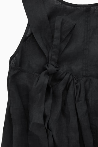 Vestido direito em linho - Preto