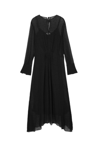 Vestido comprido em seda - Preto