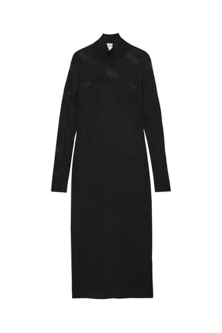 Vestido-camisola em lã - Preto