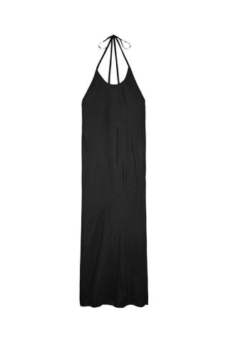 Vestido direito de seda - Preto  - COS