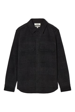 Sobrecamisa de lã - Cinzento-escuro