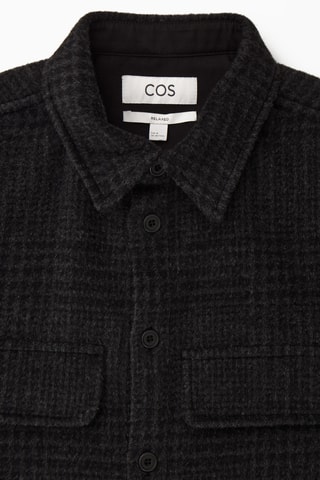 Sobrecamisa de lã - Cinzento-escuro