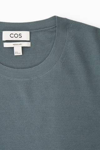 T-shirt em seda - Azul-cinza