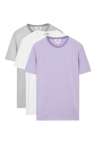 3 t-shirts - Violeta e branco