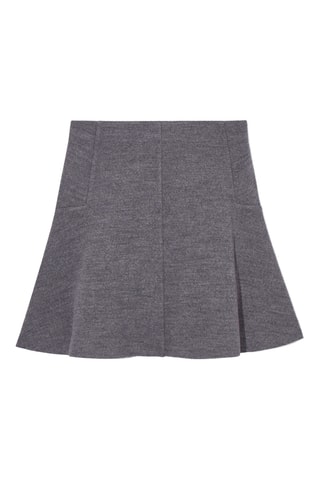Saia estilo patinadora em lã - Cinzento