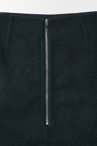 Saia estilo patinadora em lã cintura alta - Turquesa