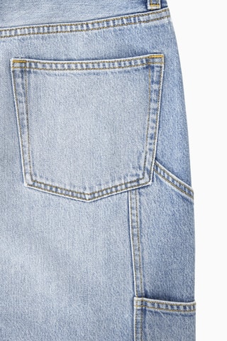 Saia direita de ganga - Azul-claro