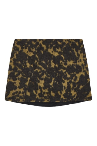 Saia direita em lã - Castanho