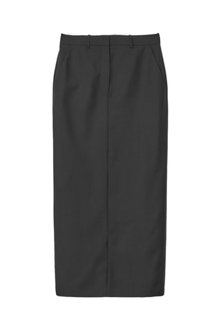 Saia comprida em lã - Preto