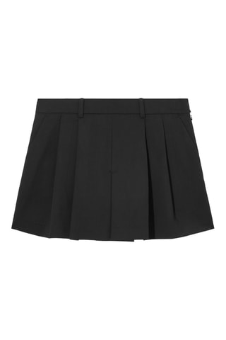 Saia plissada em lã - Preto