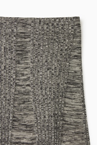 Saia midi - Preto e cinzento mesclado