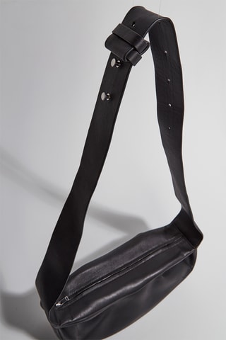 Mala a tiracolo de couro - Preto