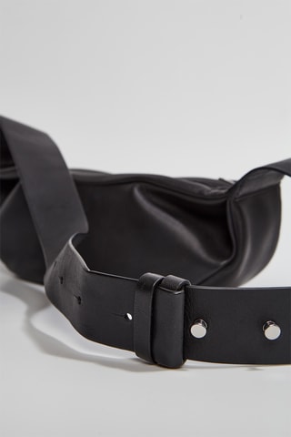 Mala a tiracolo de couro - Preto