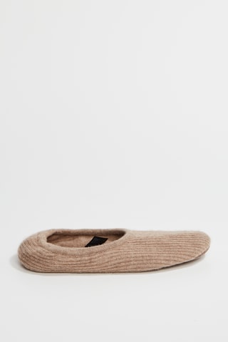 Chinelos de quarto em caxemira - Bege