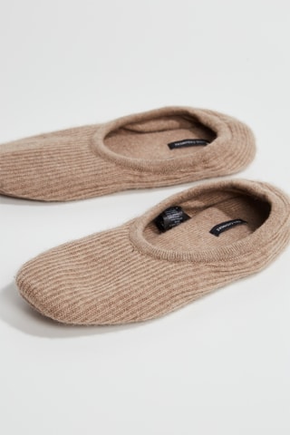 Chinelos de quarto em caxemira - Bege