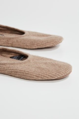 Chinelos de quarto em caxemira - Bege