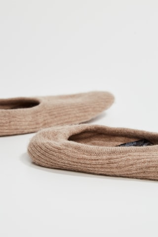 Chinelos de quarto em caxemira - Bege