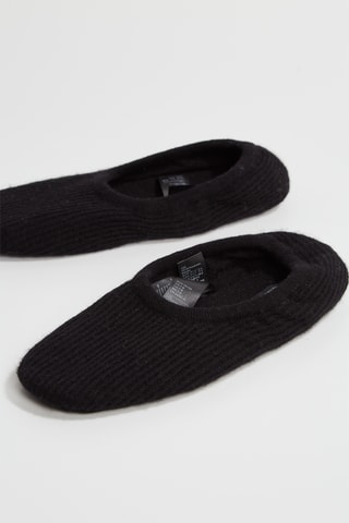 Chinelos de quarto em caxemira - Preto