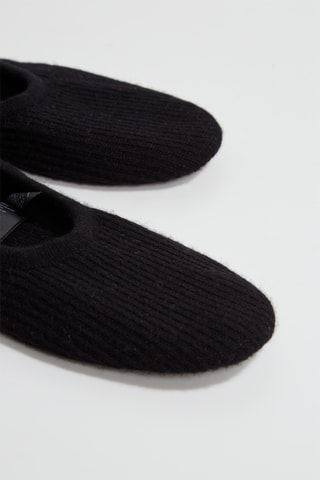 Chinelos de quarto em caxemira - Preto