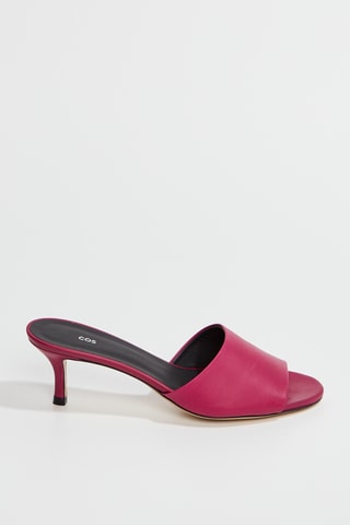 Mules de salto em couro napa - Violeta