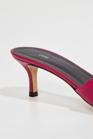 Mules de salto em couro napa - Violeta