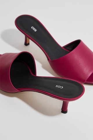 Mules de salto em couro napa - Violeta