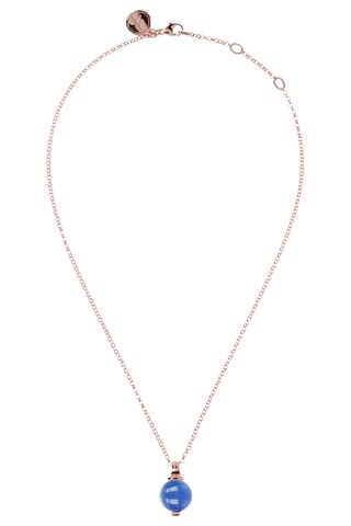 Collier - Plaqué or rose et calcédoine
