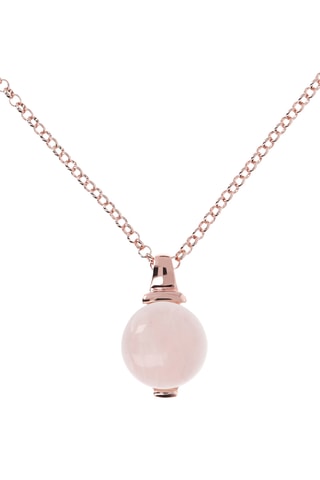 Collier - Plaqué or rose et quartz