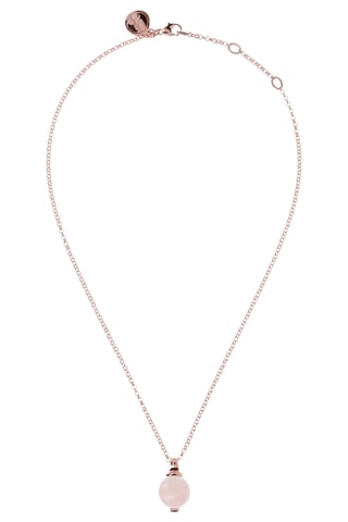 Collier - Plaqué or rose et quartz