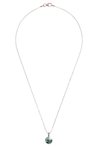 Collier - Plaqué or rose et aigue-marine